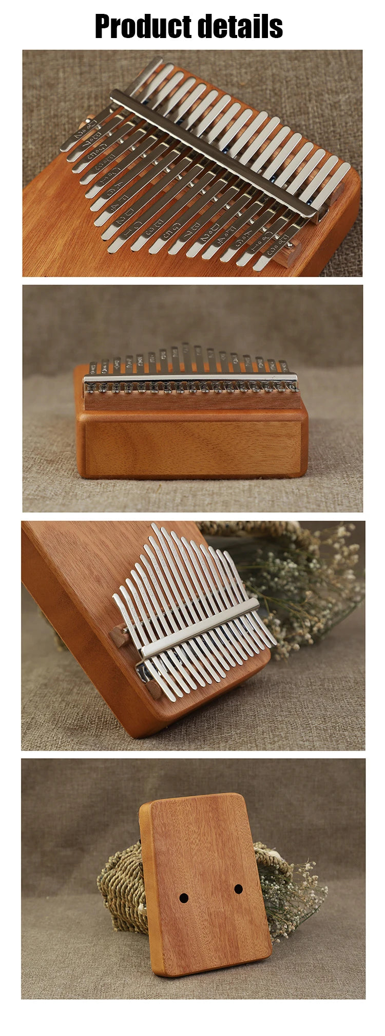 17-Key Mahogany Kalimba Thumb Piano