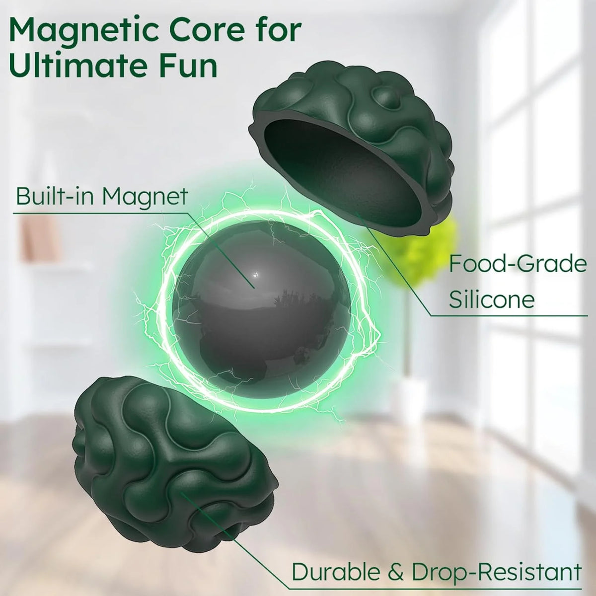 Magnetic Sensory Fidget Balls with Silicone Shell