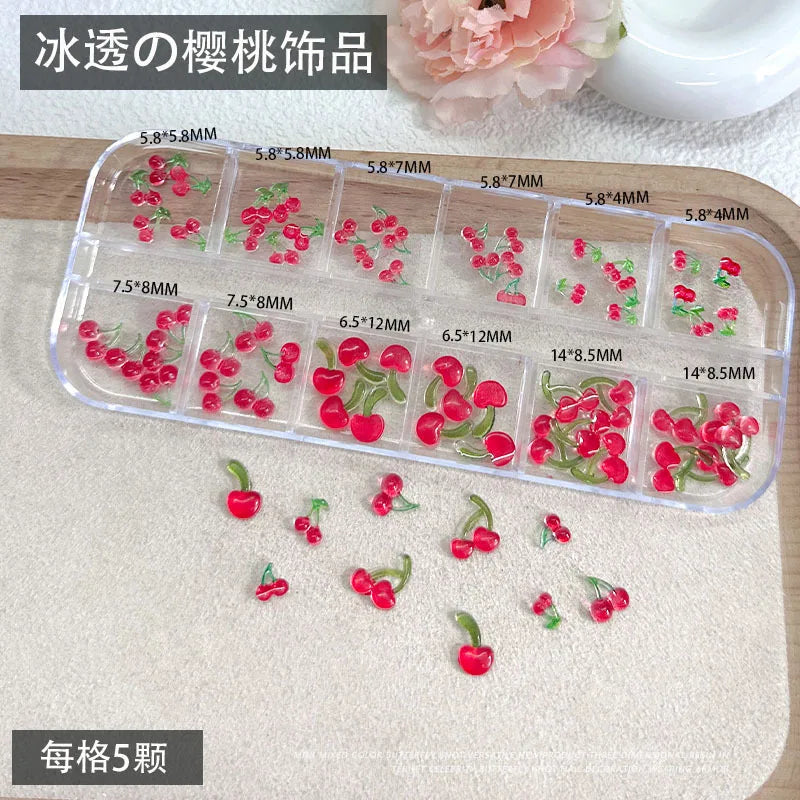 Fruit & Floral Resin Nail Art Decorations