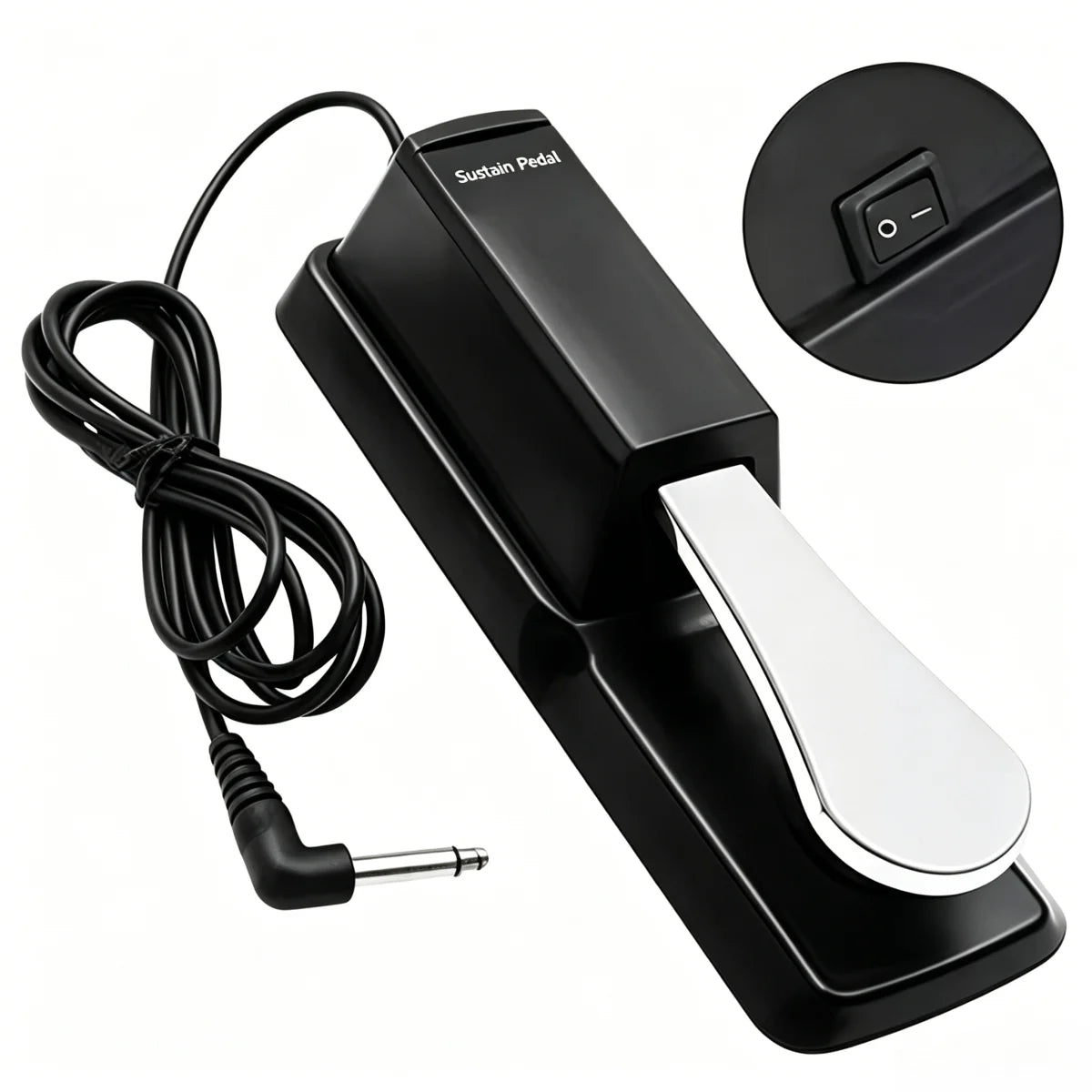 Universal Sustain Pedal with Polarity Switch for Keyboards and Digital Pianos