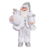 A 30cm Christmas Santa Claus figurine with a white beard and hat, dressed in white clothing.