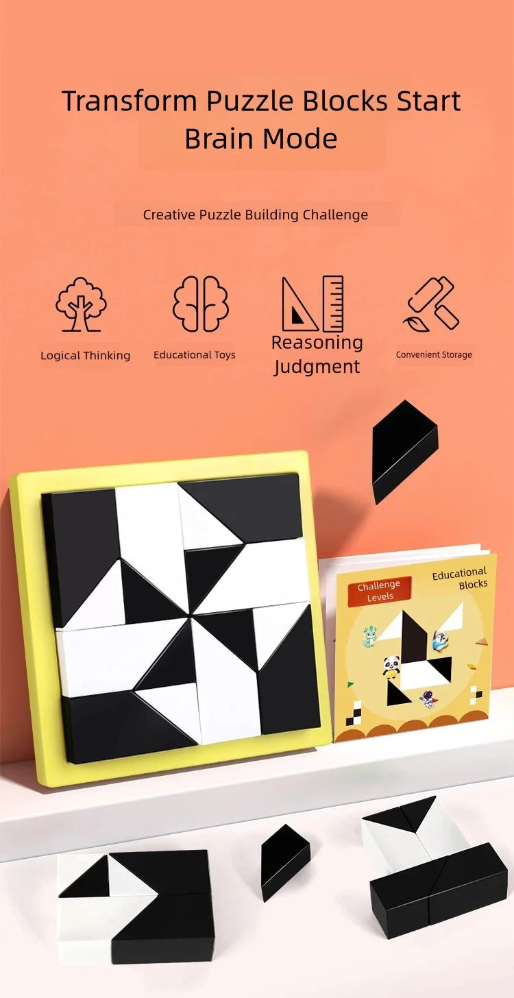 Black and White Building Block Puzzle Set for Kids