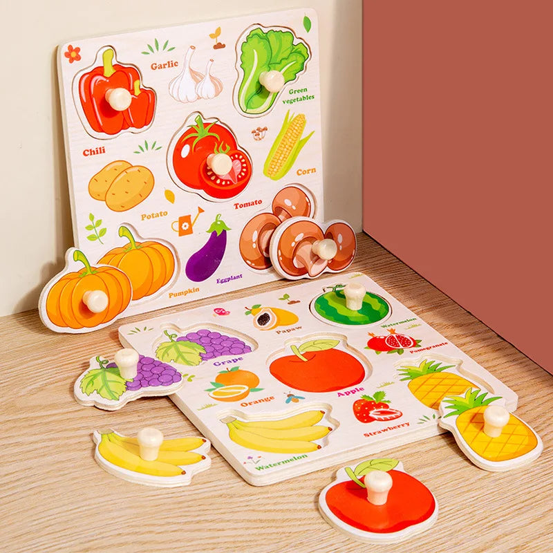 Wooden Fish Puzzle Toy for Kids – Montessori Learning & Parent-Child Fun