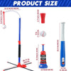 A set of 3-in-1 kids baseball toys including an adjustable stand, launcher, and various components.