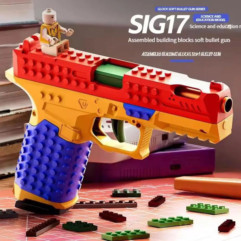 DIY Building Block Toy Gun with Soft Bullets