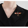 Enamel Dragon Brooch with Rhinestone Accents