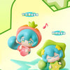 A blind box figure of Hatsune Miku in a fruit candy theme, featuring light blue hair and pink accents.