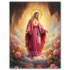 Diamond painting kit featuring Jesus and Virgin Mary with a golden halo and pink robes against a cloudy background