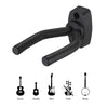 Black wall mount guitar hanger with a curved holder for various stringed instruments