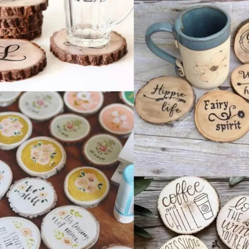 Natural Pine Wood Slices for DIY Crafts and Decor