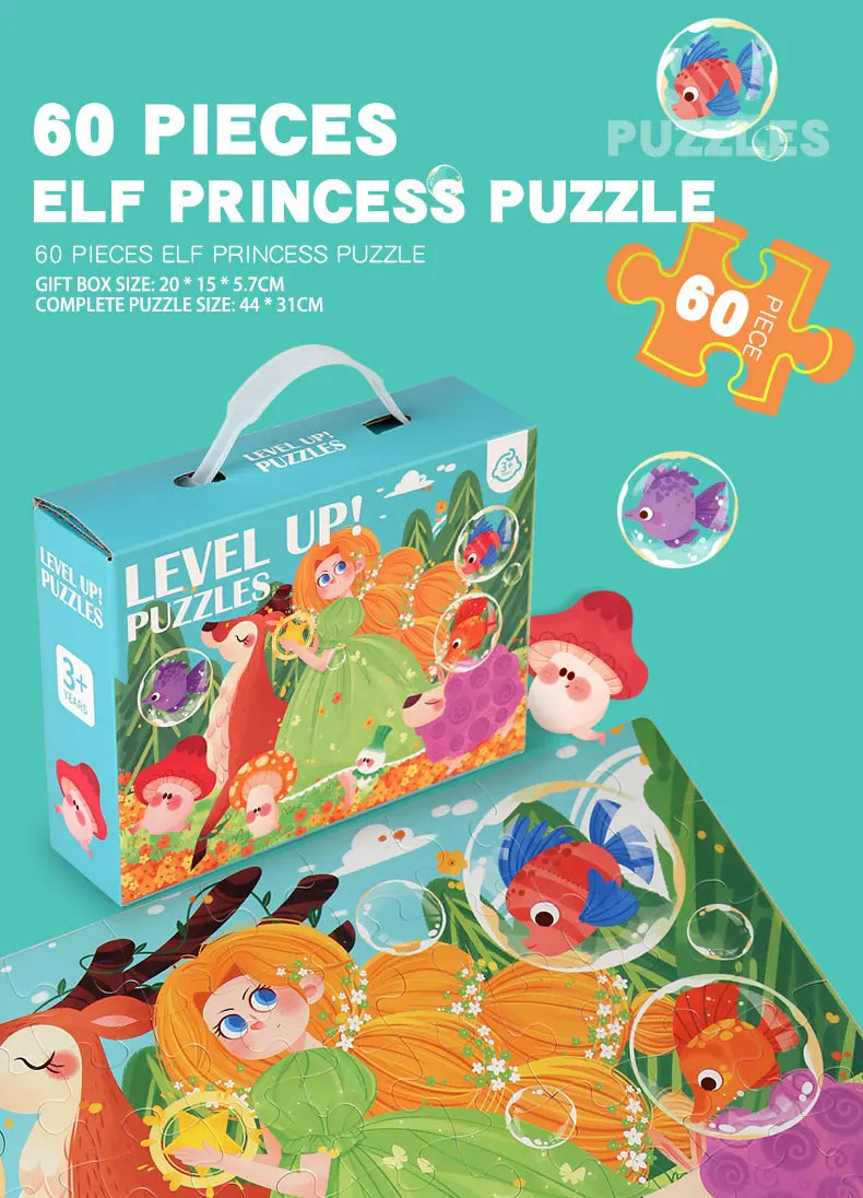 Montessori Wooden Cartoon Puzzle Set for Kids