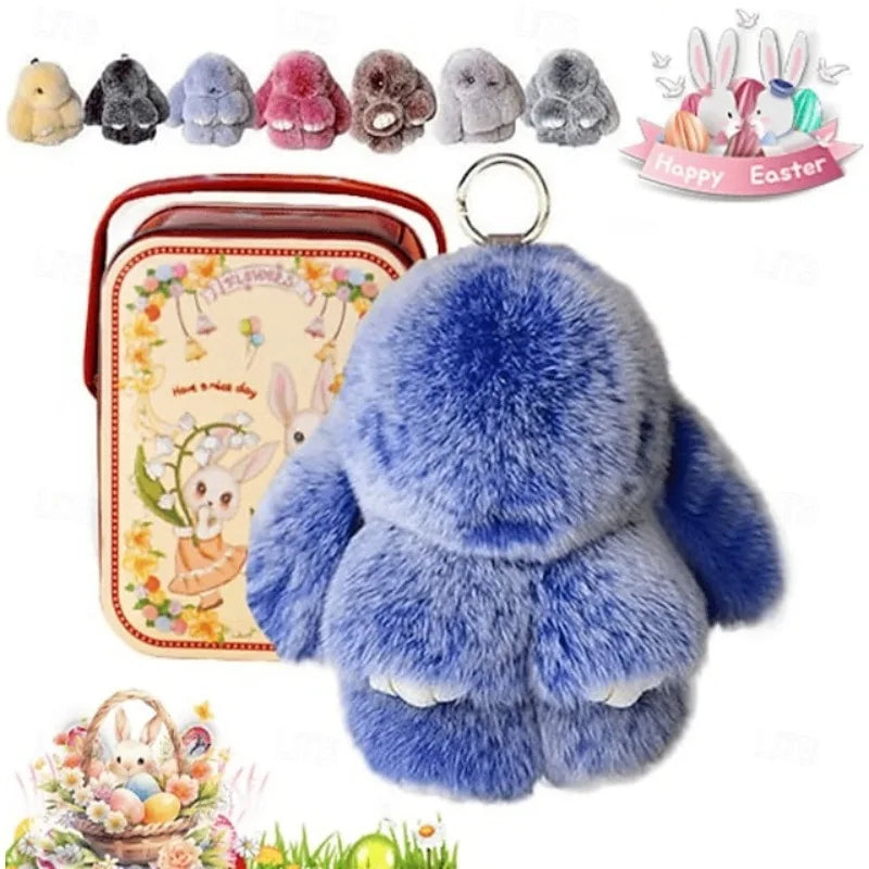 Plush Bunny Keychain Charm