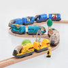 Wooden Train Set with Racing Track for Kids