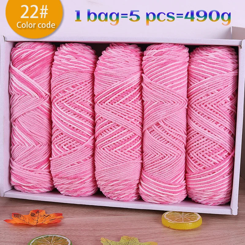 Multicolor Gradient Dyed Acrylic Yarn for Knitting & Crochet