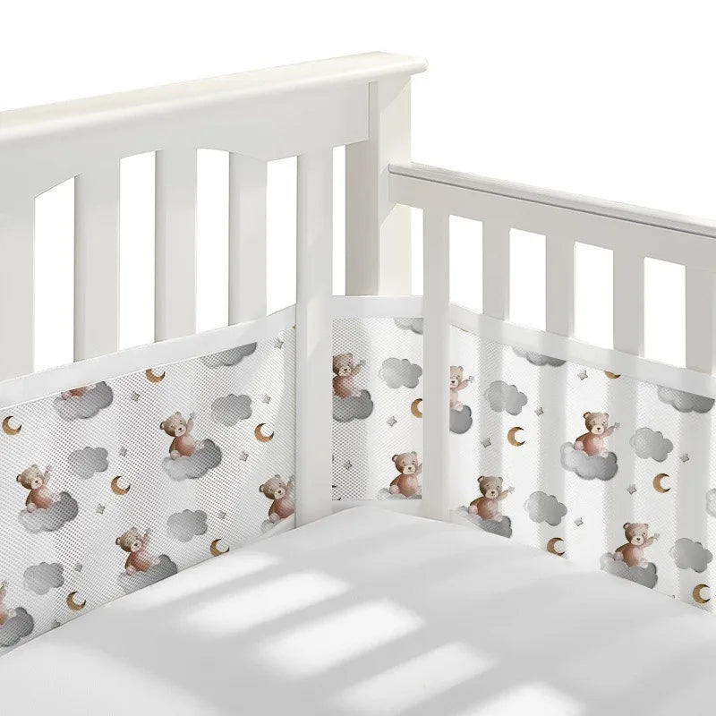 Breathable 4-Sided Crib Bumper Set for Infant Safety