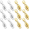 A collection of silver and gold magnetic jewelry clasps for necklaces and bracelets.