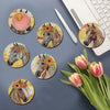 DIY Animal Diamond Painting Coaster Set with Wooden Base