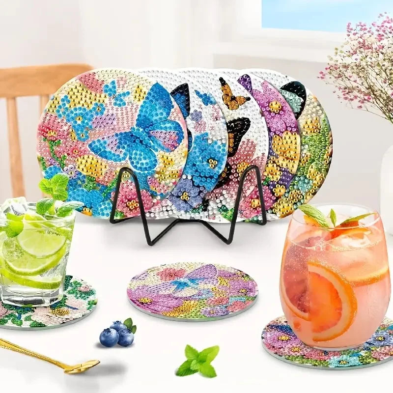 Ocean Series Diamond Art Coaster Kit with Stand – DIY Craft Set for Adults & Beginners