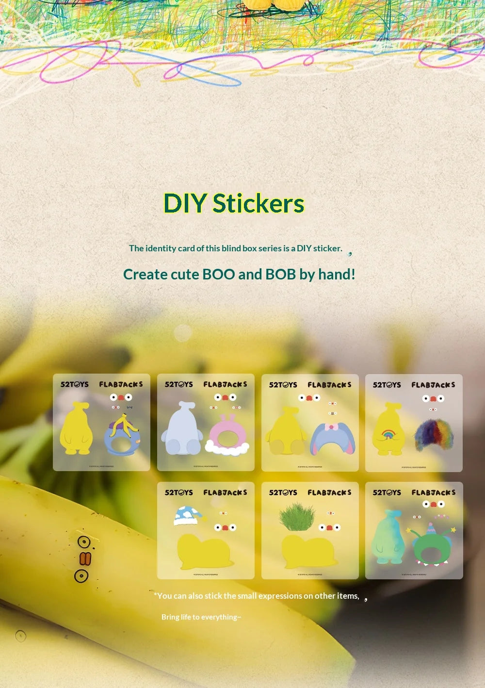 DIY stickers featuring cute Boo and Bob characters on a light background