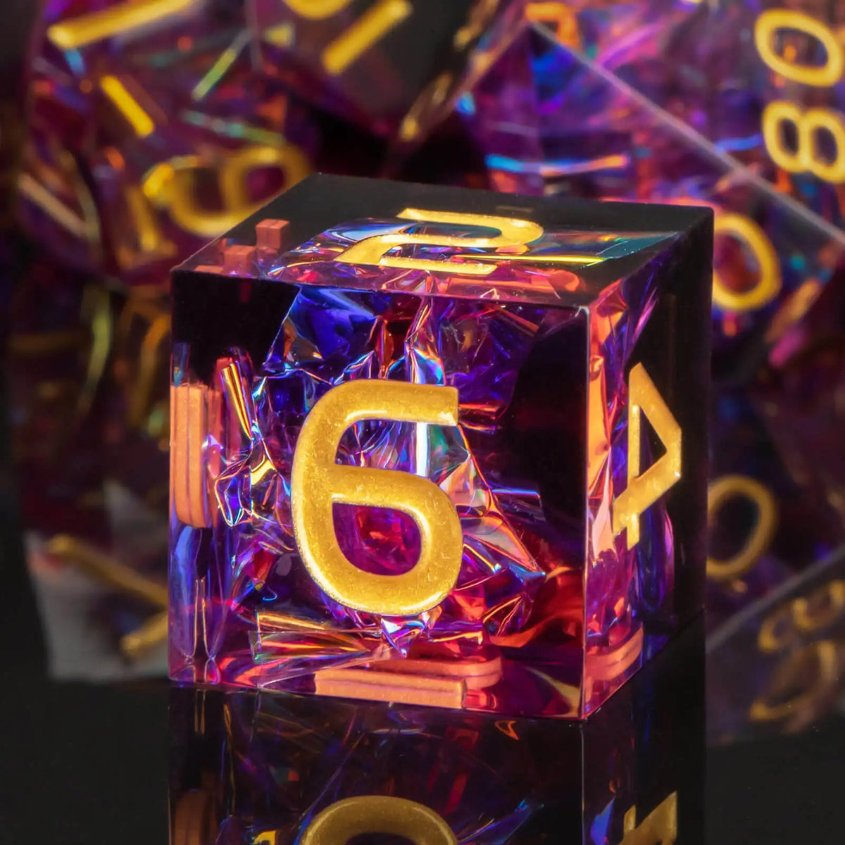 Handmade Resin Sharp Edge Dice Set for RPG Gaming