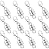 A collection of silver magnetic jewelry clasps for necklaces and bracelets.