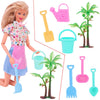 Mini dollhouse cleaning and medical accessory set for dolls including various tools like spatulas and scoops