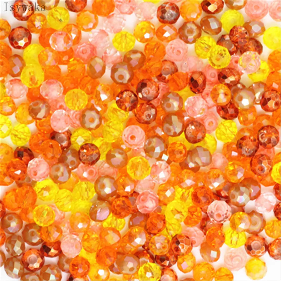 Faceted Crystal Glass Rondelle Beads for Jewelry Making