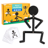 A box of wooden man jigsaw puzzles for kids showing various sports poses and a disassembled puzzle.