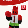 A red and black plush toy resembling a rabbit or character from a slasher game, measuring 28 cm.