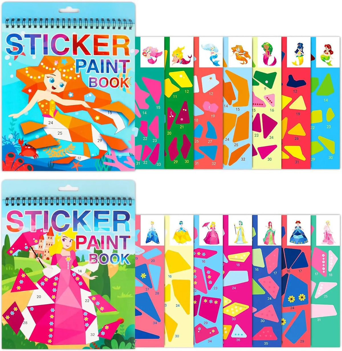 Animal Sticker by Number Book for Kids – 7 Pictures