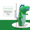 A green dinosaur inflatable punching bag tumbler toy with dimensions 88x56x47 cm.