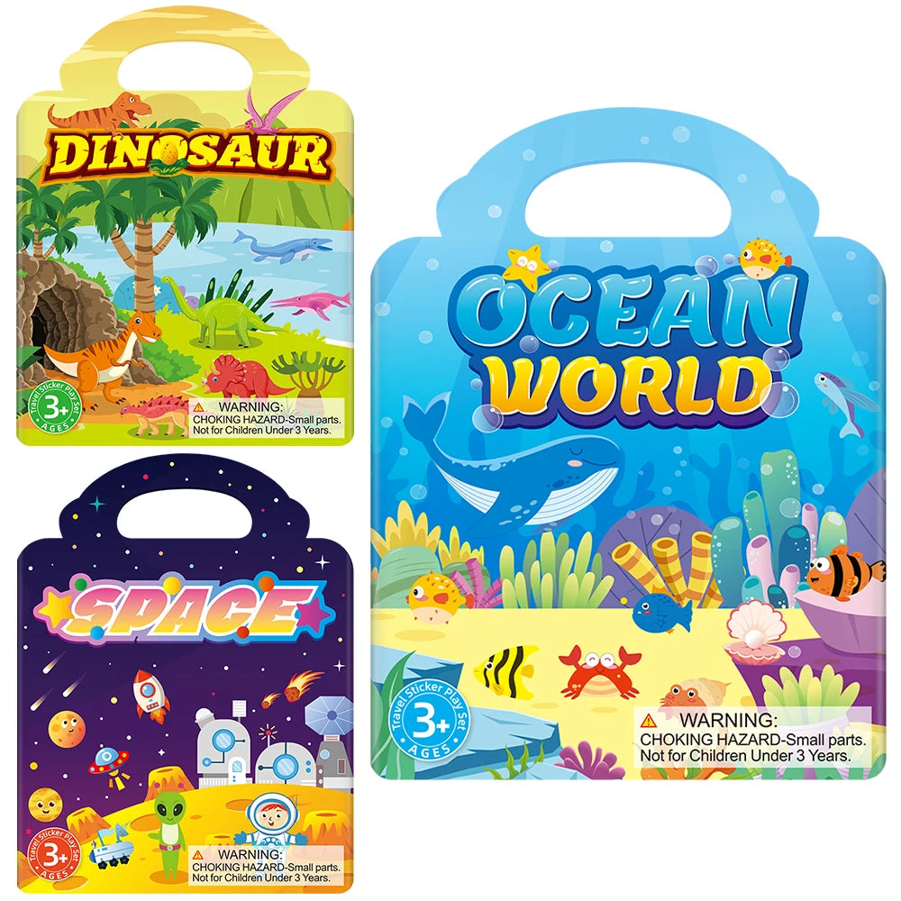 Reusable Jelly Sticker Books for Kids - Animal & Ocean Themes