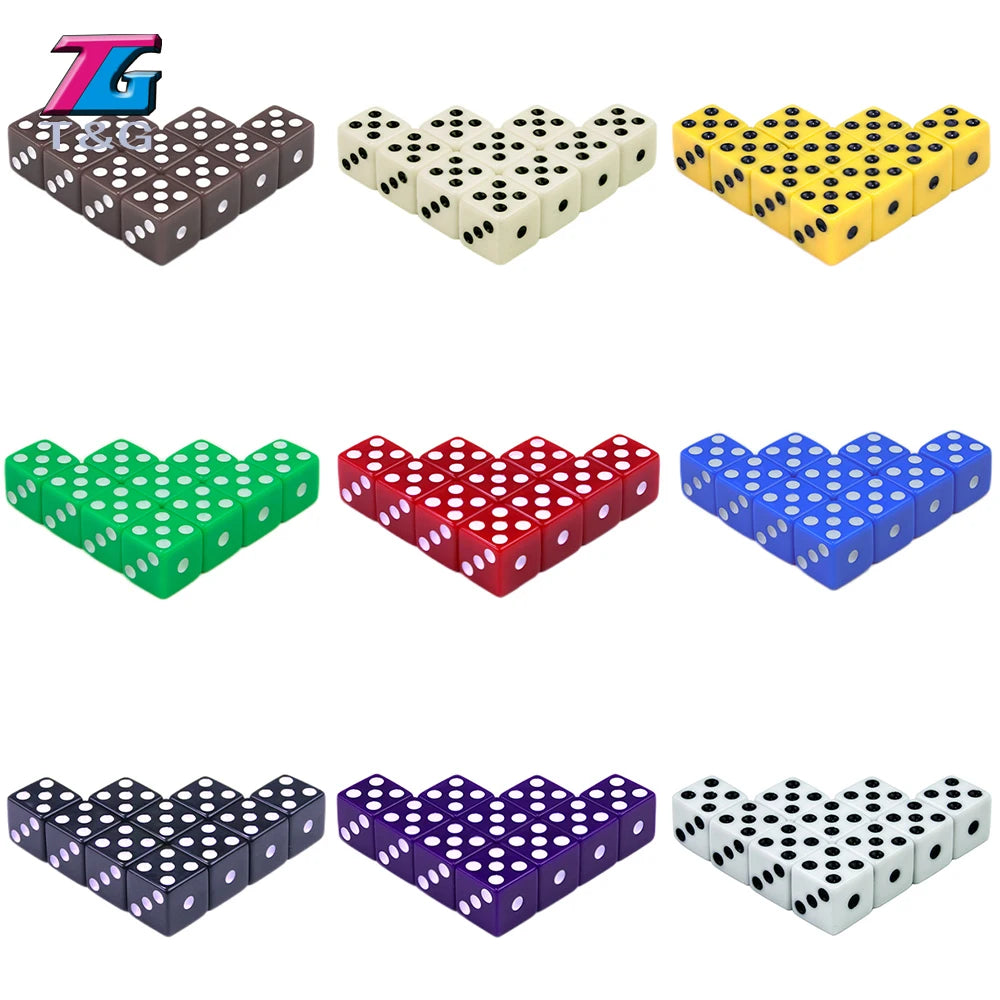 12mm Acrylic Dice Set – Standard White Numbered Dice