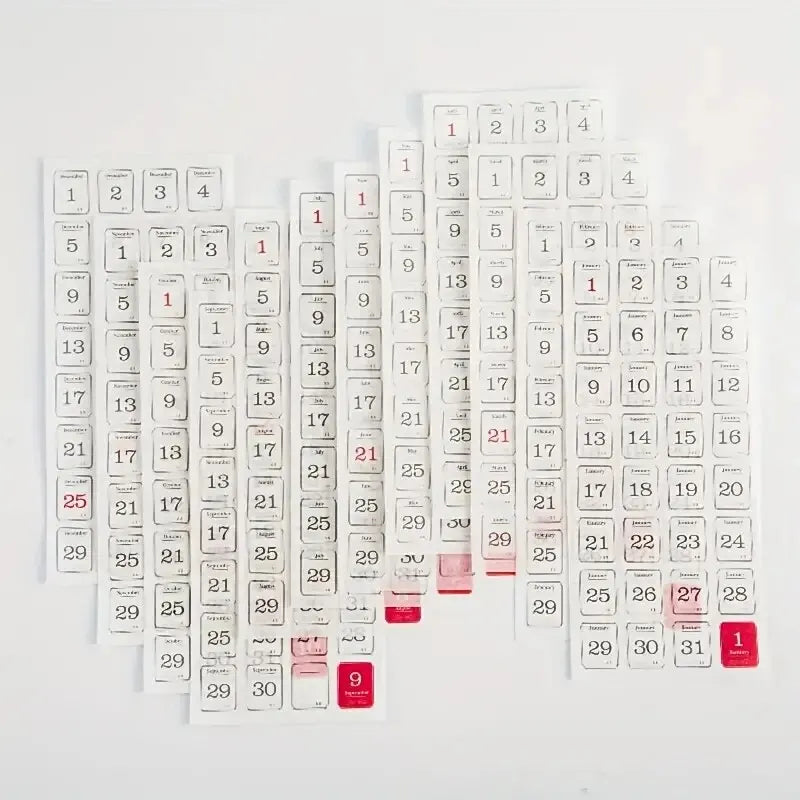 365-Day Calendar Decorative Sticker Set for Planners & Journals