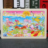 A colorful 24-piece wooden animal jigsaw puzzle featuring various cute animals and characters.
