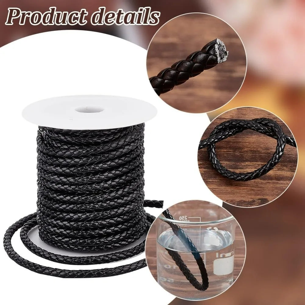 Braided PU Leather Cord for Jewelry Making and DIY Crafts