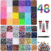 A collection of colorful flat-back rhinestones and glitter in various shades and colors for DIY crafts.