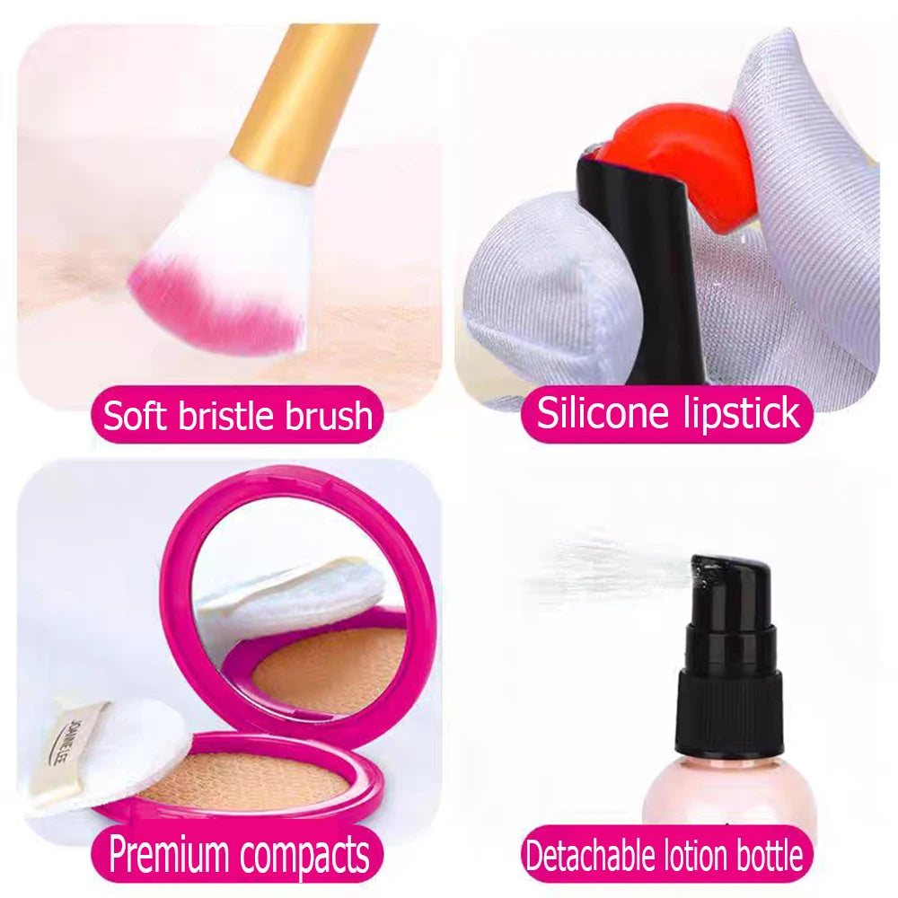 Pretend Play Makeup Kit for Kids with Storage Bag