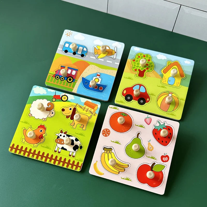 Wooden Montessori Puzzle Board for Toddlers