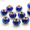 A collection of multicolor round crystal glass beads used for jewelry making.