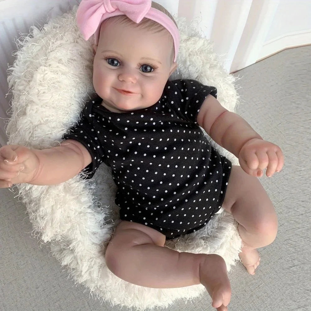 20-Inch Realistic Reborn Baby Doll with Hand-Painted Hair