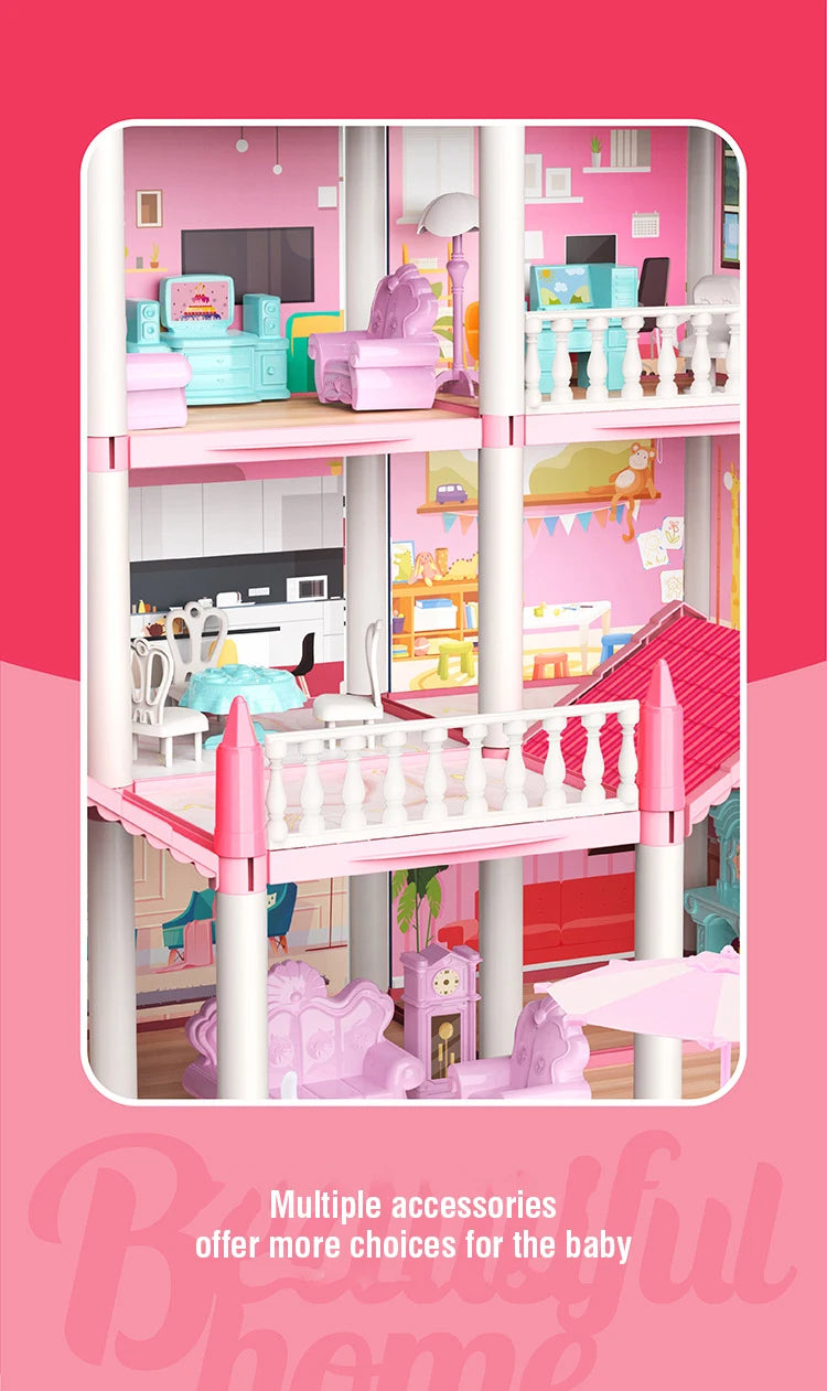 Dream Villa Dollhouse Playset with Furniture for Kids
