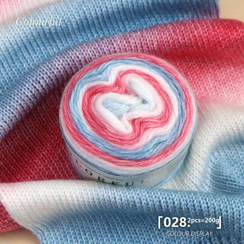 Gradient Cake Yarn – 200g Soft Wool Blend for Knitting & Crochet