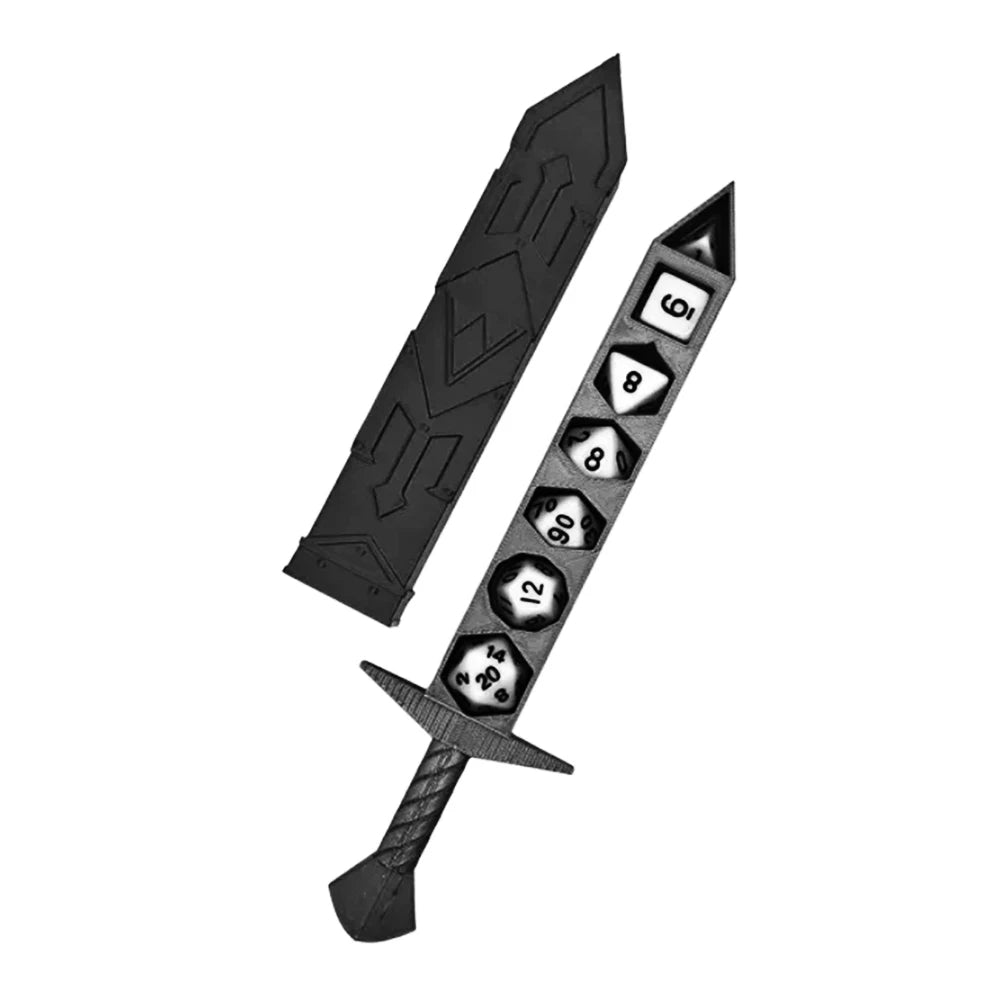 3D Printed Sword Dice Case with Sheath Tray for Tabletop RPG