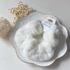 Plush Knit Scrunchie Hair Ties with Leather Accent