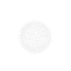 A clear plastic container filled with small, round, white glass seed beads for jewelry making.