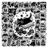 A collection of black cat themed stickers featuring various cats and related designs.