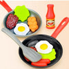 Kids Pretend Play Cooking Pan Set with Food Toys