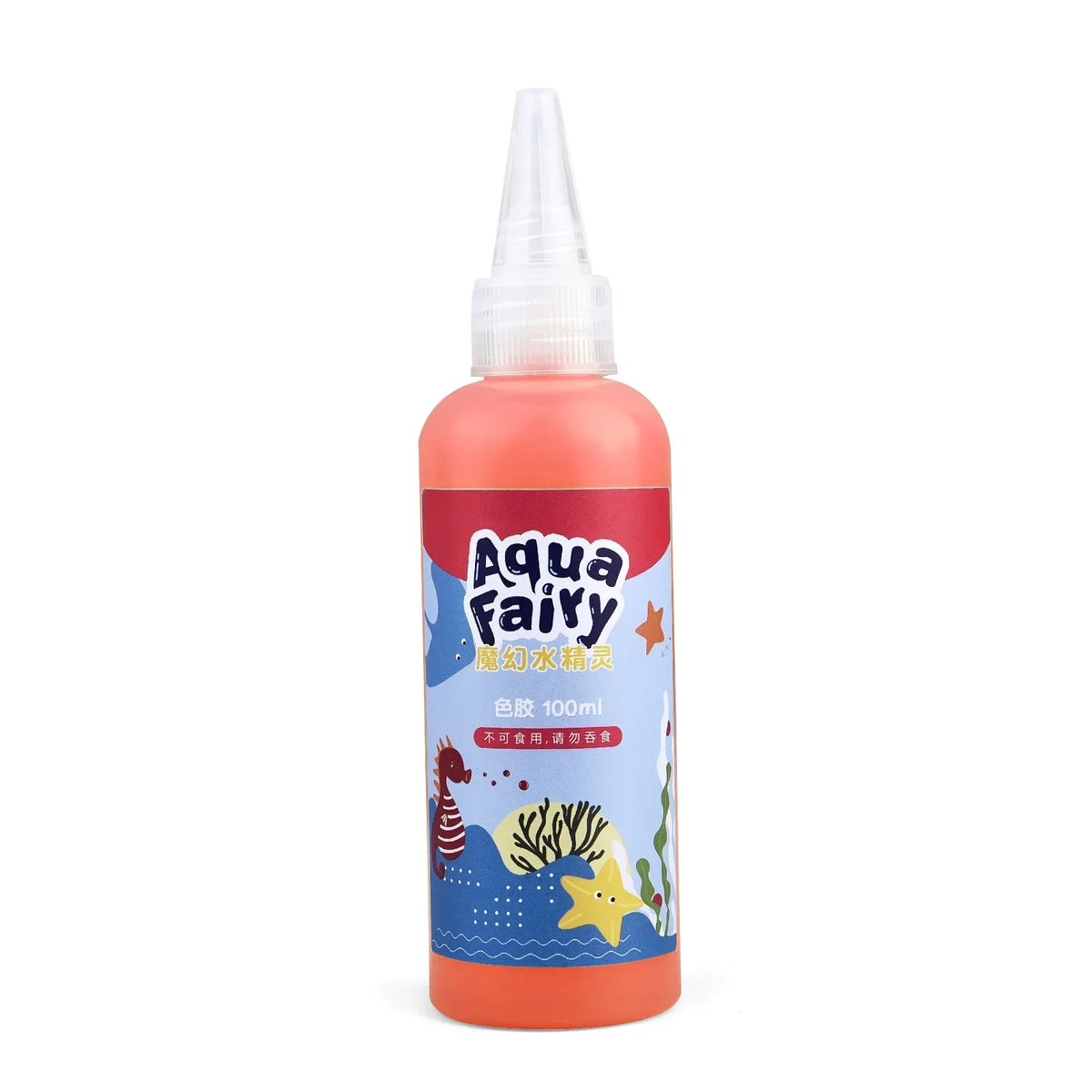 A bottle of Aqua Fairy 100ml liquid craft kit for kids with a white dropper top.