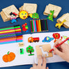 Montessori Wooden Drawing Stencils Set for Kids - 20pc Creative Painting Templates